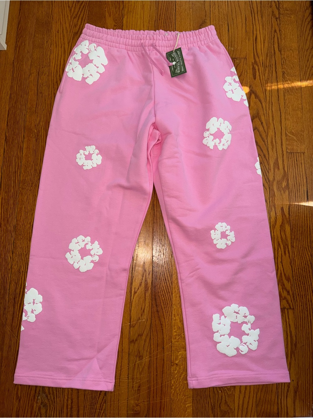 Denim Tears Pink Cotton Wreath Sweatpants Size L